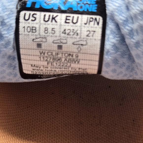 Hoka One One Clifton 9 Women’s Size 10B Blue Fog Peach Parfait Running Shoes - Picture 9 of 9